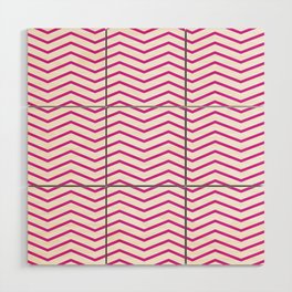 magneta pink zig zag lines Wood Wall Art