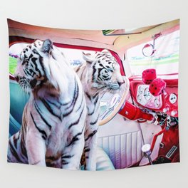 Tigers in the Car Wall Tapestry