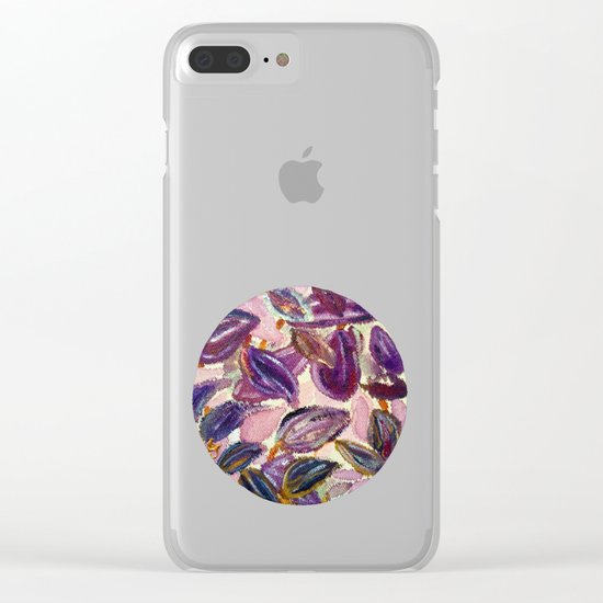 Purple Leaves Clear iPhone Case