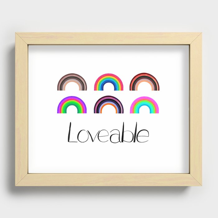 6 Rainbows Loveable Recessed Framed Print