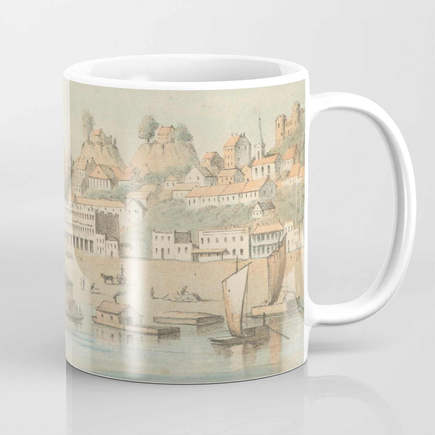 Vintage Pictorial View Of Vicksburg Ms 1854 Coffee Mug By Bravuramedia Society6