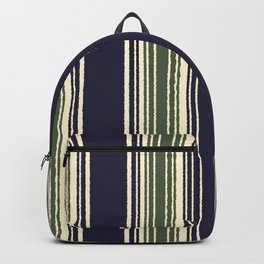 Navy blue and sage green stripes Backpack