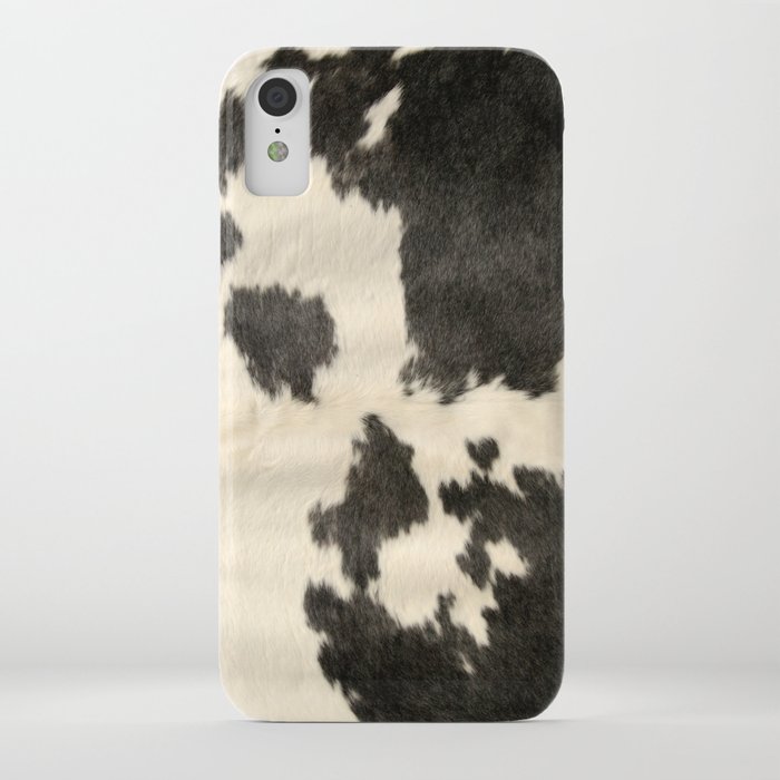 black & white cow hide iphone case