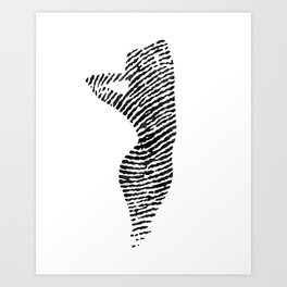 Fingerprint Silhouette Portrait No.2 Art Print