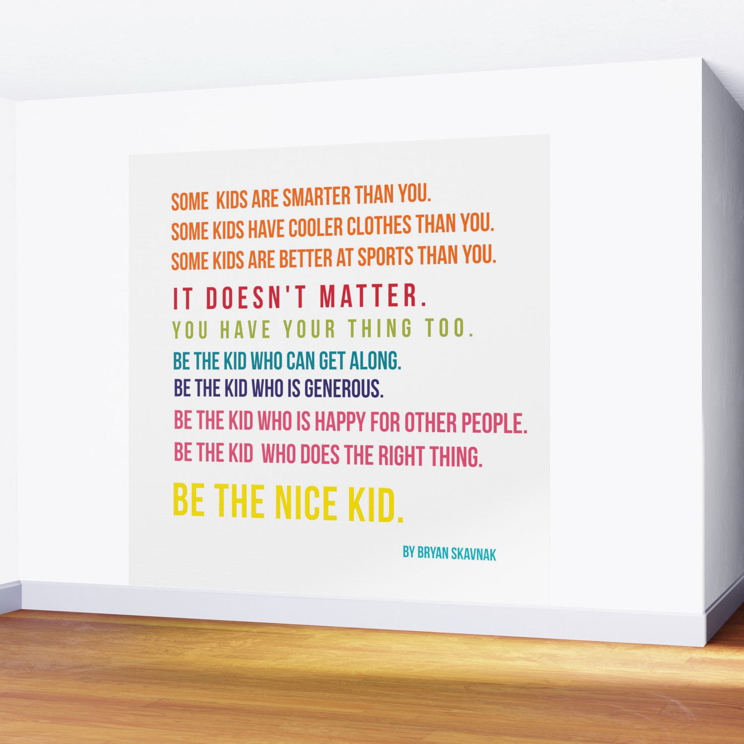 Be The Nice Kid Minimalism Colorful Wall Mural By Andreaanderegg Society6