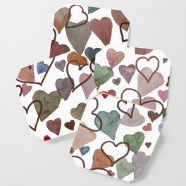 Watercolour Hearts Coaster