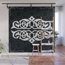 Black and white themed  islamic mosaic Geometry Pattern Wall Mural