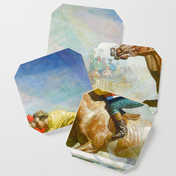The Horse Race by Newell Convers Wyeth Coaster