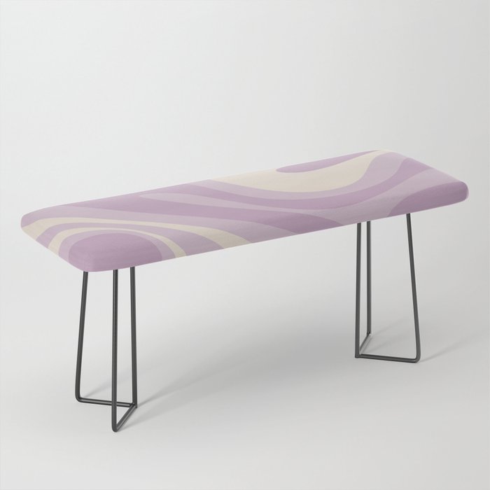 Mod Swirl Retro Abstract Pattern in Lavender Cream Bench