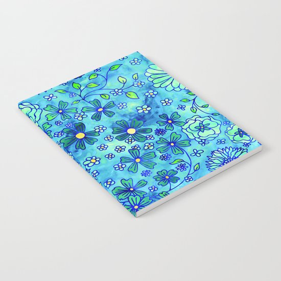 Greenish Yellow Small Flowers Notebook