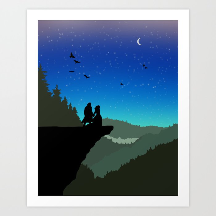Fraser's Ridge Starry Night Art Print