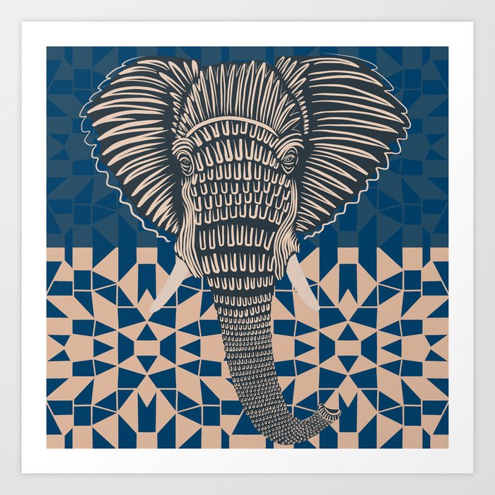 Abstract African Elephant  Art Print