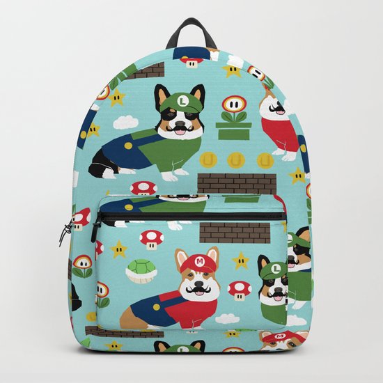 Corgi Video Game Fabric Video Game Cute Dog Dogs Cosplay Costume Dress Up Corgi Con Conven Backpack By Corgicrew Society6