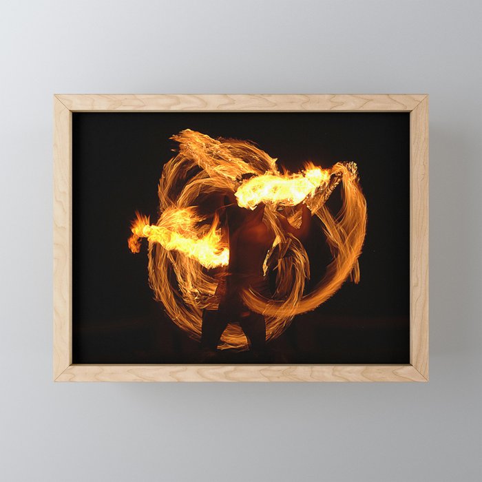 Fire Dancer Framed Mini Art Print