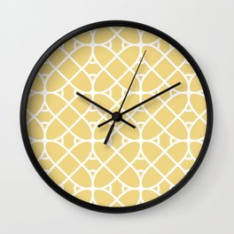 Yellow and White Geometric Shape Pattern Pairs DE 2022 Popular Color Gatsby Glitter DET496 Wall Clock