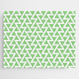 Mint Green Abstract Seamless Triangle Pattern Jigsaw Puzzle