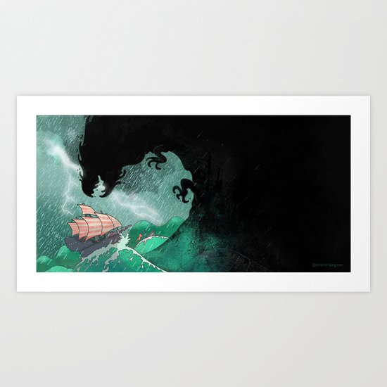 01: The Monster attacks Art Print