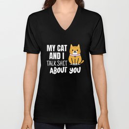 Funny Cat Mom Gift Idea Unisex V-Neck