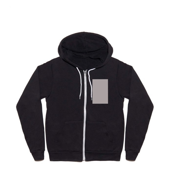 Warm Monarch Gray - Grey Solid Color Pairs PPG Silver Service PPG1004-4 - All One Single Hue Colour Full Zip Hoodie