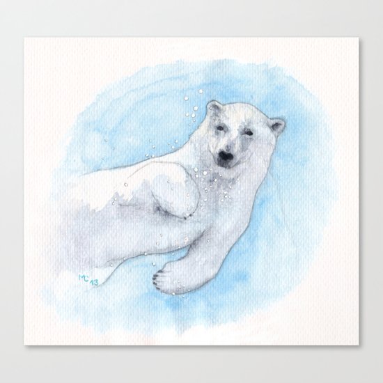 Polar bear underwater Canvas Print