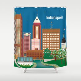 indianapolis skyline shower curtains society6