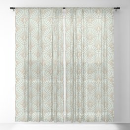 Art Deco fan pattern Sheer Curtain