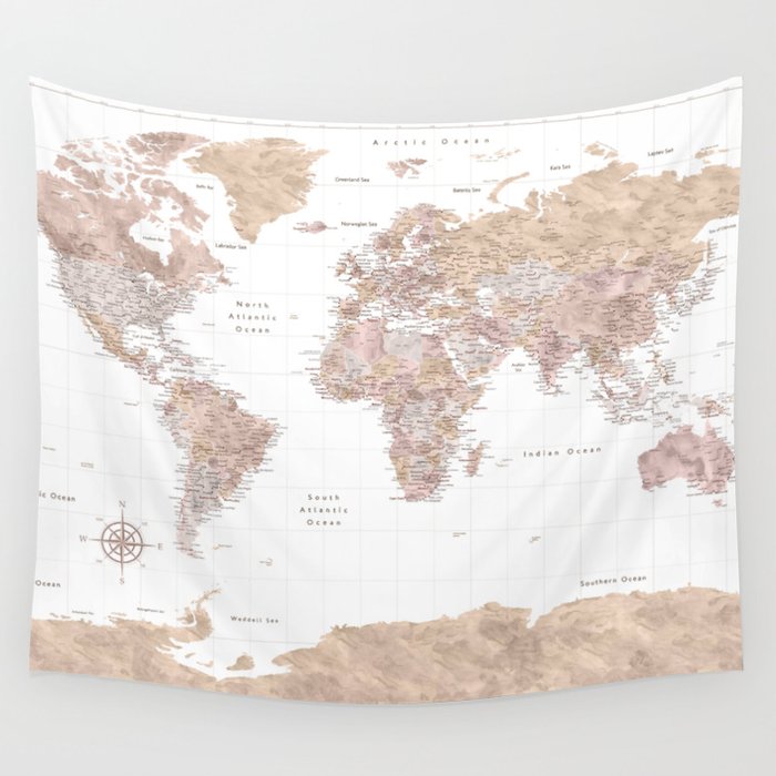 Society6 world map tapestry cheap