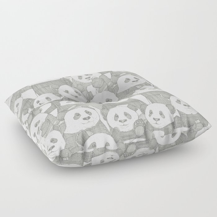 just panda bears pewter natural Floor Pillow
