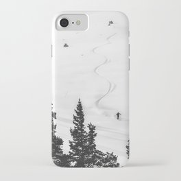 Backcountry Skier // Fresh Powder Snow Mountain Ski Landscape Black and White Photography Vibes iPhone Case