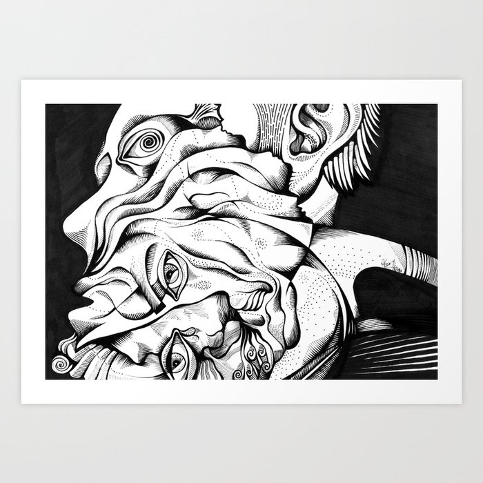 My two different faces Art Print