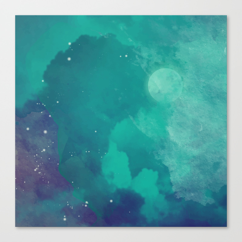 Watercolor Night Sky Canvas Print By Artem Witness Society6