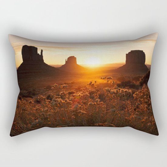 Sunrise in Monument Valley Rectangular Pillow