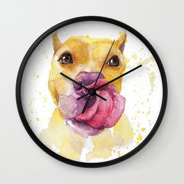 Watercolor American Pitbull Terrier Wall Clock