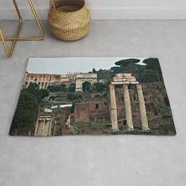 Monuments Roman Forum Colosseum of Rome Temple Italy Rug