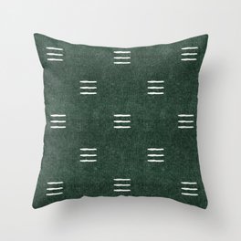 triple dash - green Throw Pillow