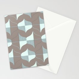 WHALE SONG Midcentury Modern Organic Shapes Warm Gray Stationery Card