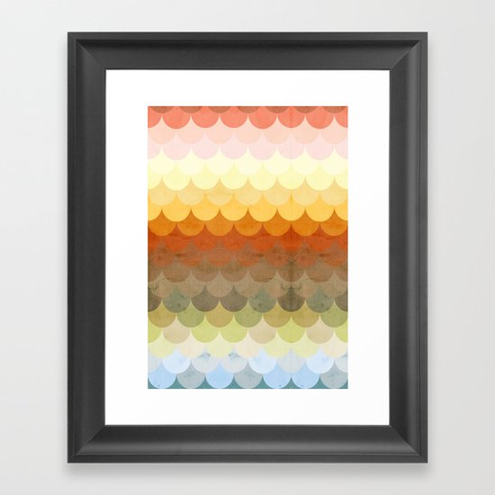 Half Circles Waves Color Framed Art Print