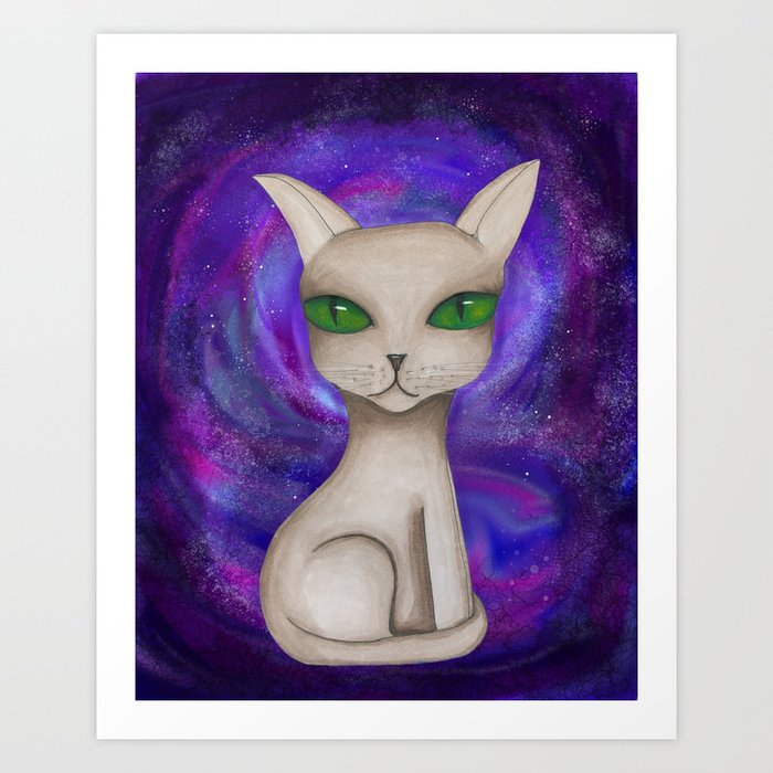Alien Cat Galaxy Art Print By Lenaliluna Society6