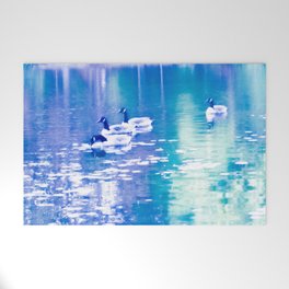 Blue Geese Welcome Mat