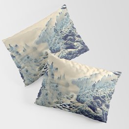Snow covered forest and river  Pillow Sham