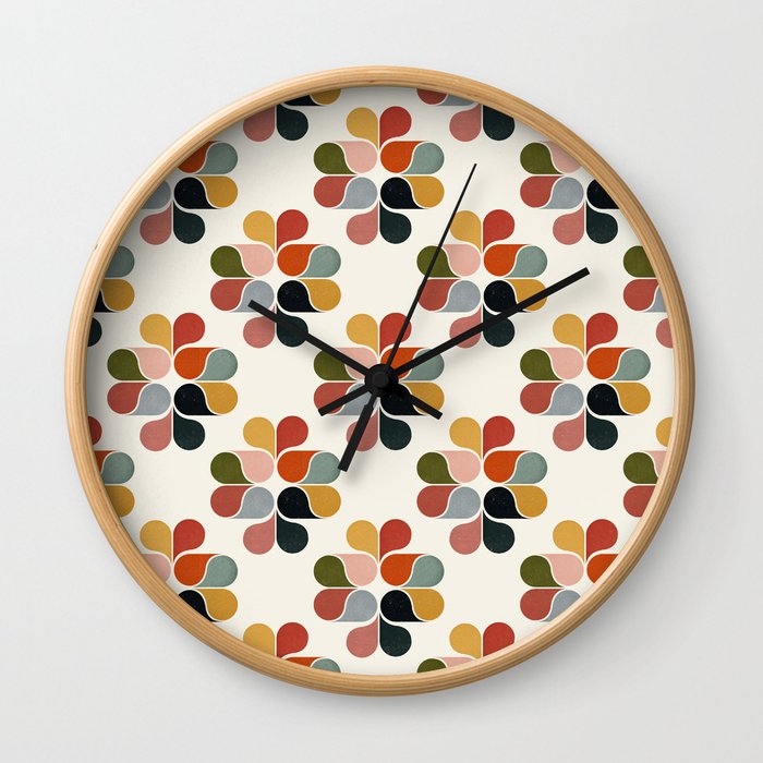 Retro geometry pattern Wall Clock