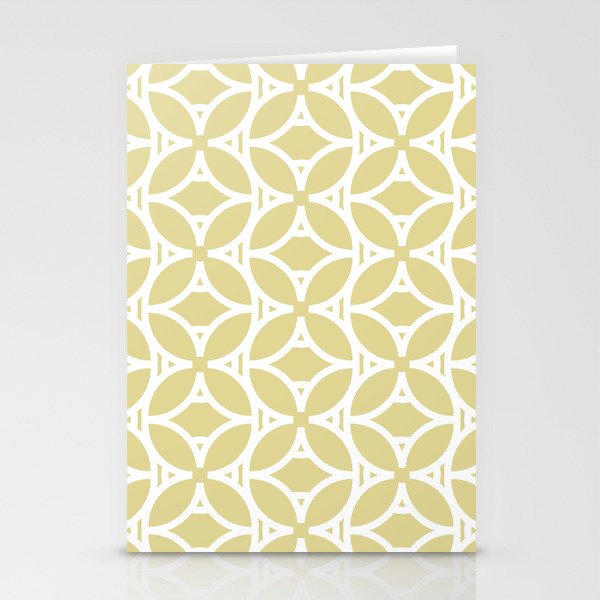 Yellow and White Tessellation Line Pattern 37 - Diamond Vogel 2022 Popular Color Fire Dance 0799 Stationery Cards