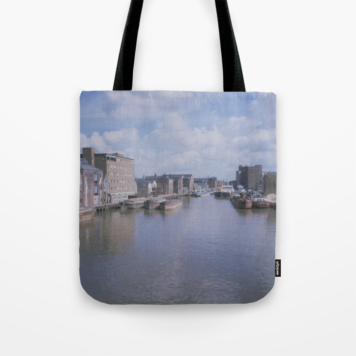 "Old Harbour", River Hull from professional format slide film 1988 Tote Bag