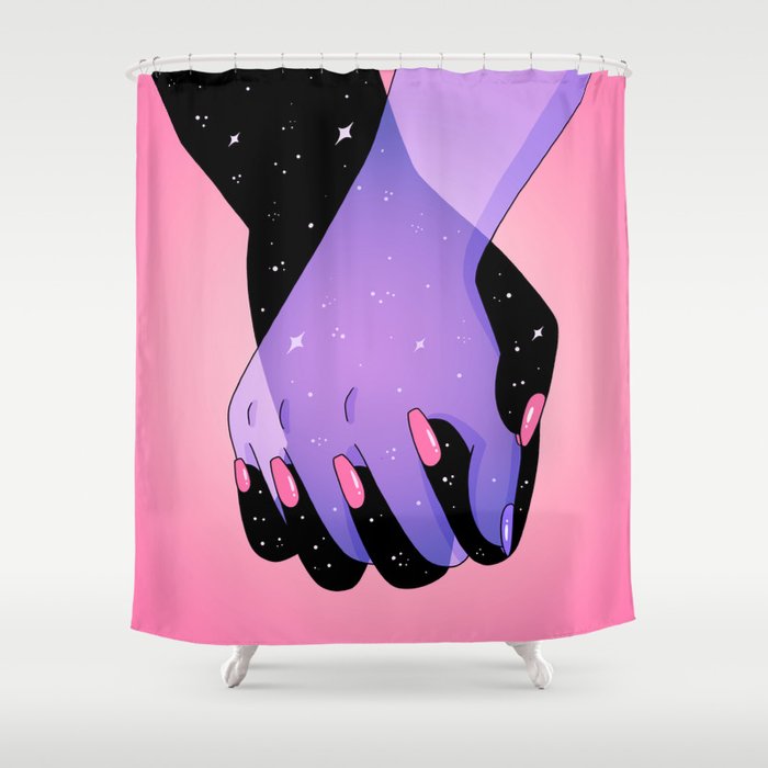 Cosmic Hand Squeeze Shower Curtain