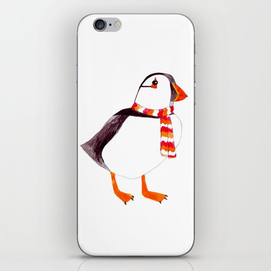 Puffin has a scarf iPhone & iPod Skin
