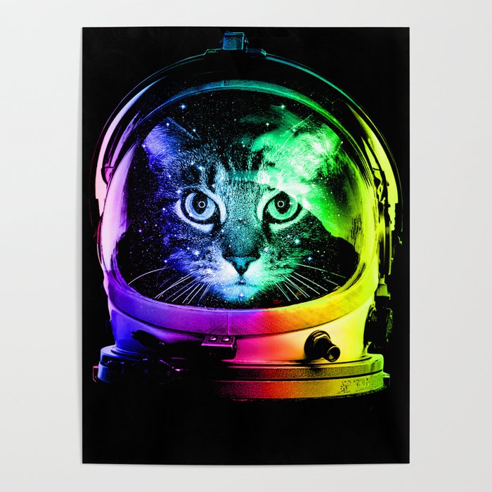Astronaut Cat Poster