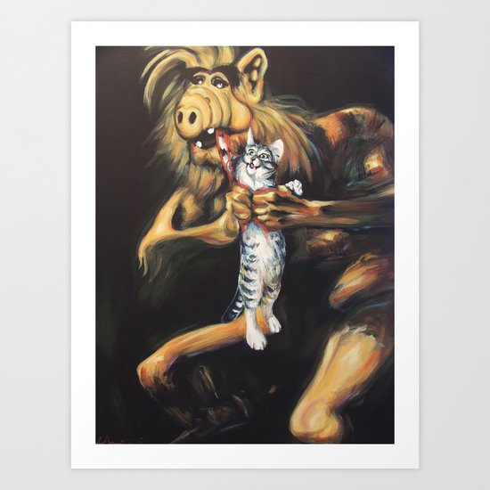 Alf Devouring His Cat Art Print