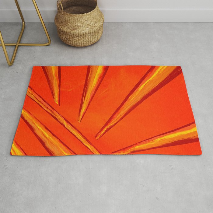 Cosmic Beams Orange Rug