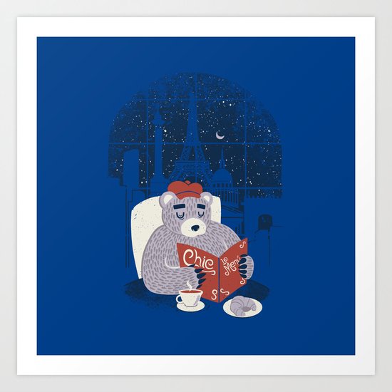 Parisian Bear Art Print