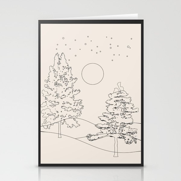 Slope Trees Bright Stationery Cards
